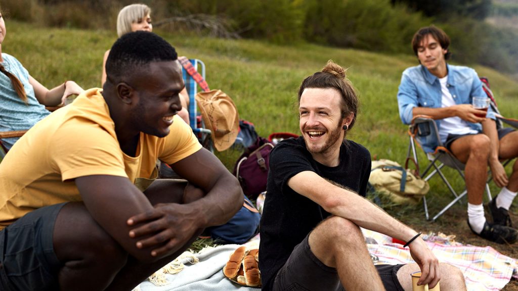 Black and white people