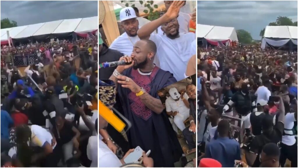 Money rain as Davido and Kcee perform at Obi Cubanas mothers burial scaled 1